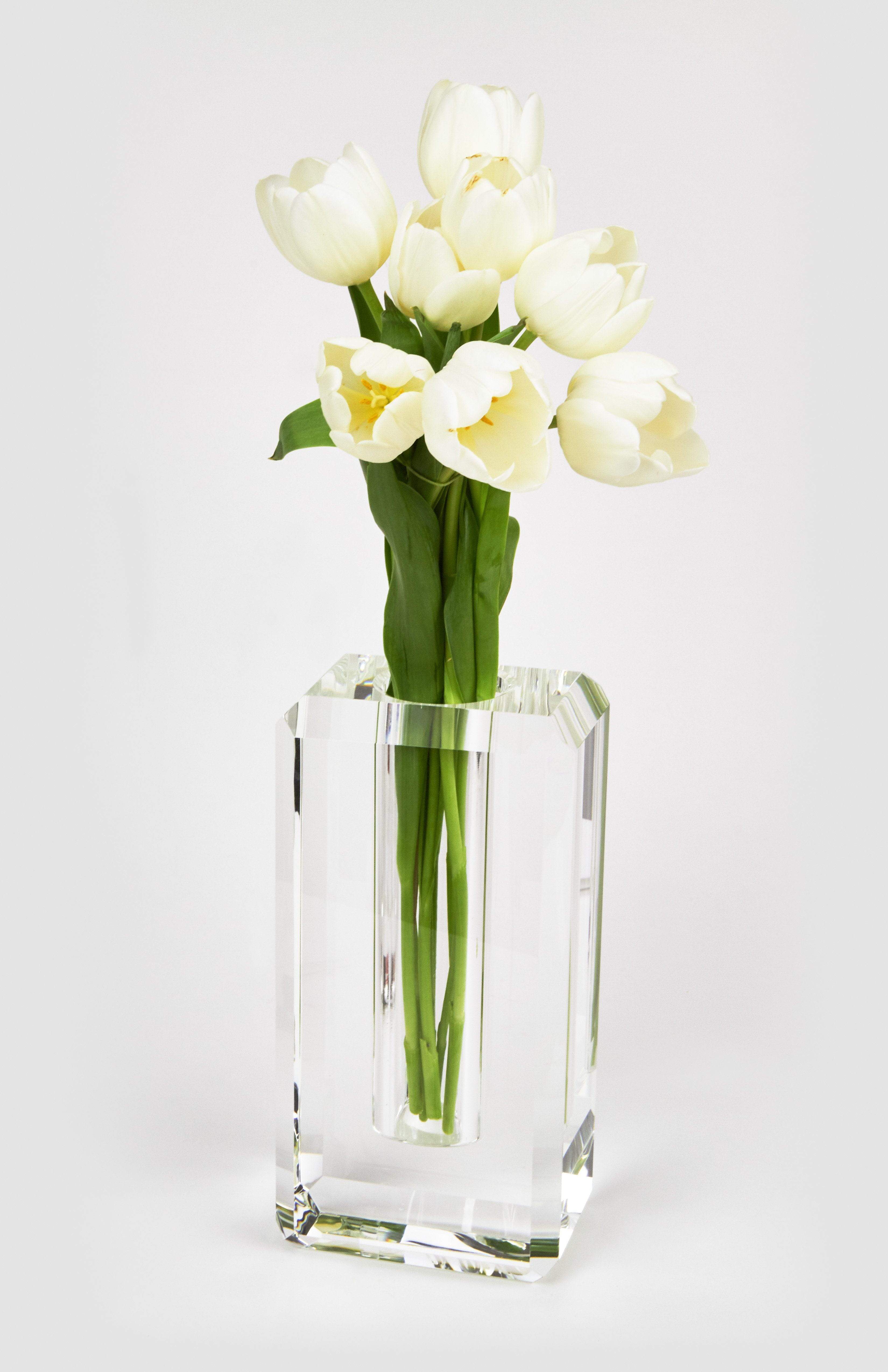 Tizo Design Crystal Glass Hexagon Edge Vase Large