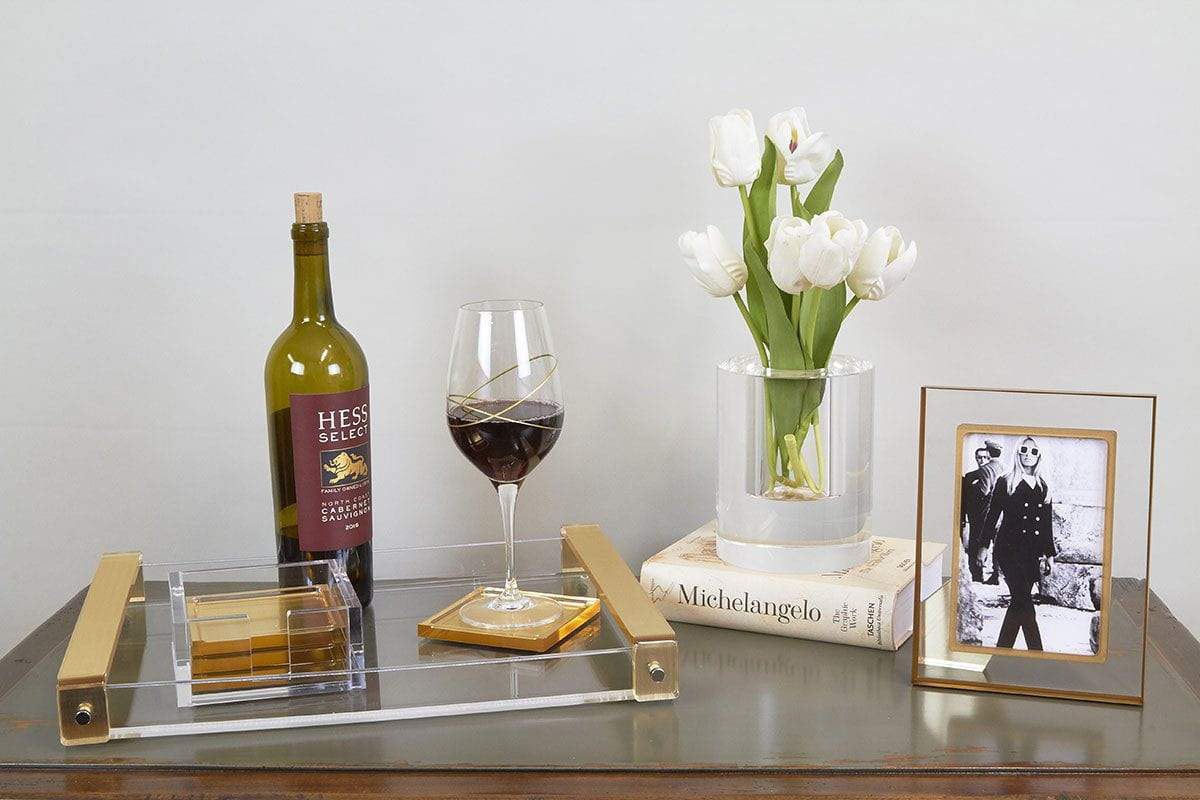 Tizo Design Lucite Gold Coaster Set/4 - Image 2
