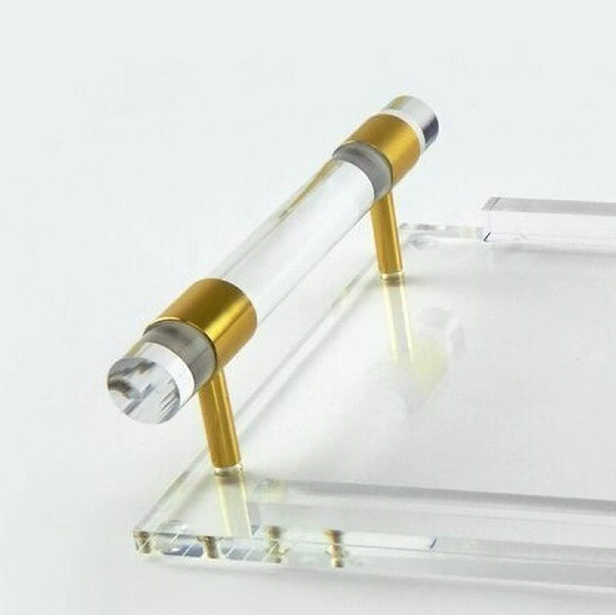 Tizo Design Lucite Serving Tray with Clear Cylinder Handles - Image 2