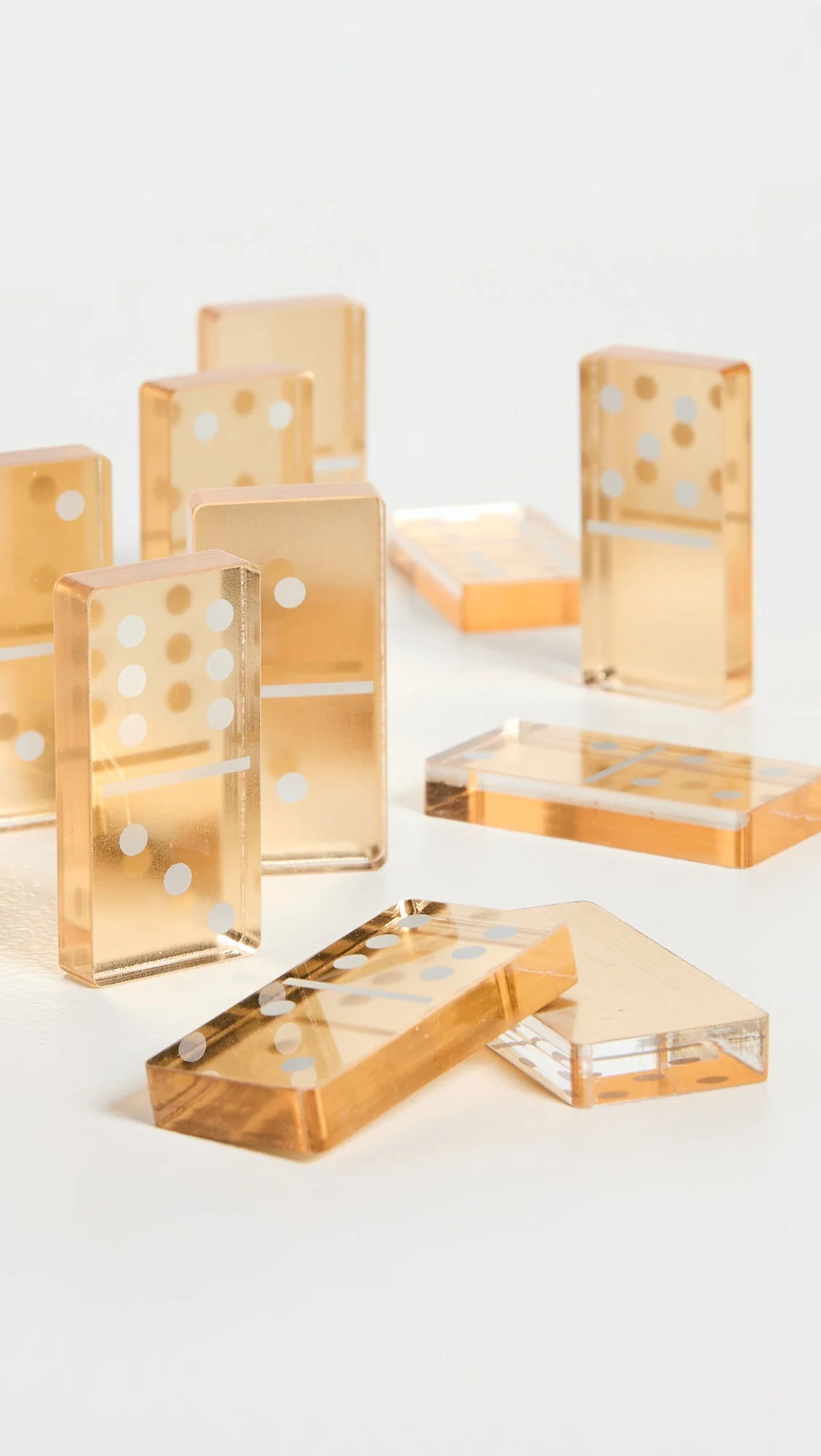 Tizo Design Modern Clear Lucite and Gold Domino Set - Image 3