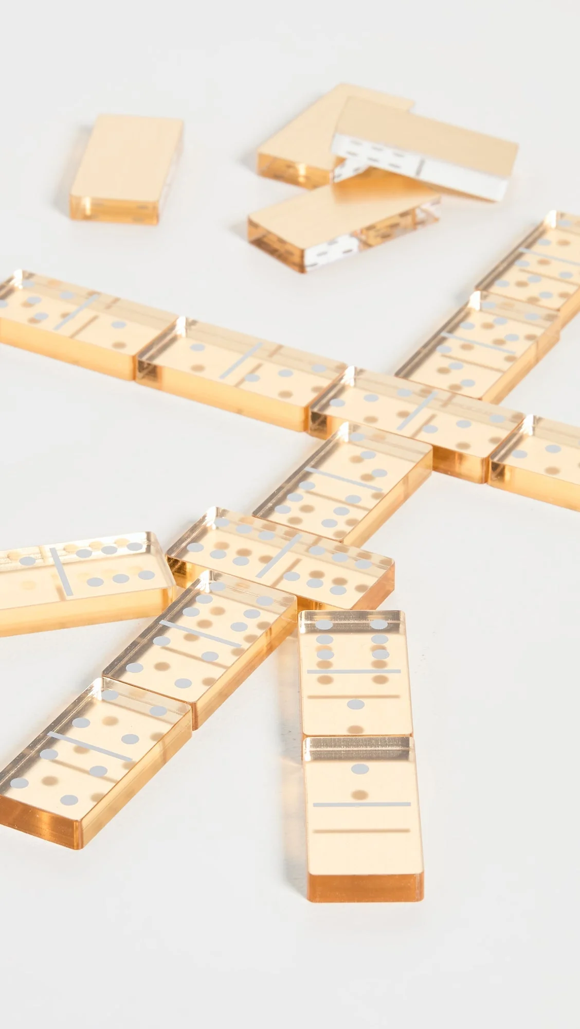 Tizo Design Modern Clear Lucite and Gold Domino Set - Image 4