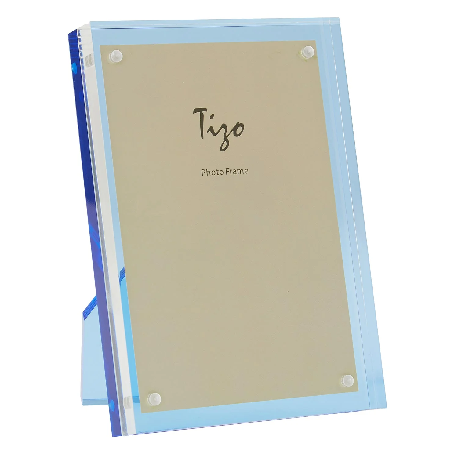 Tizo Designs Acrylic Lucite Picture Frame (Blue) 4x4
