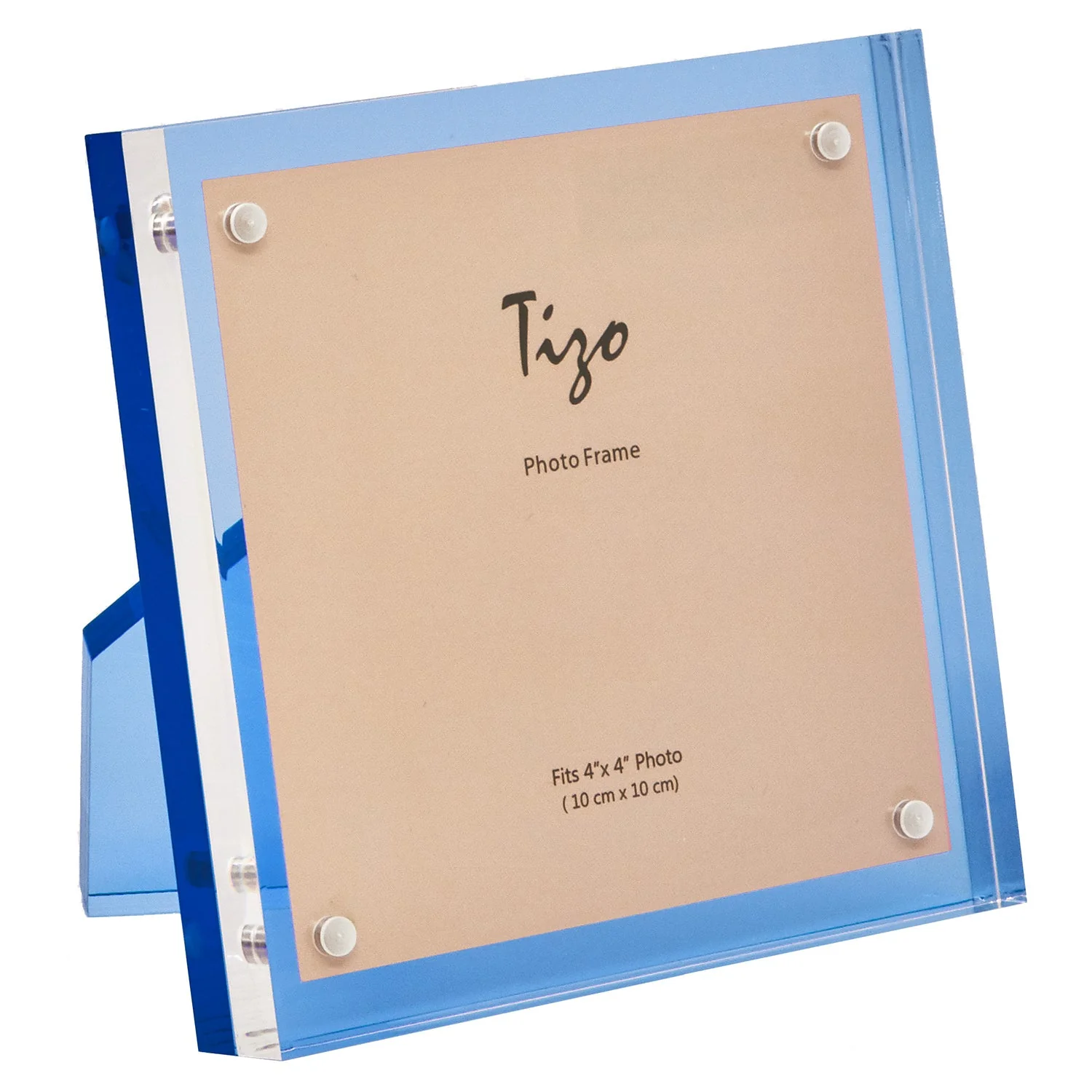 Tizo Designs Acrylic Lucite Picture Frame (Blue) 4x4 - Image 3