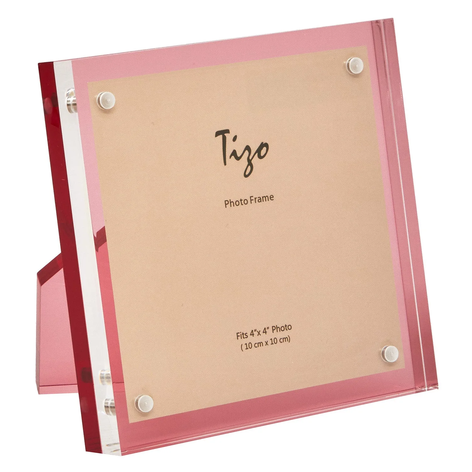 Tizo Designs Acrylic Lucite Picture Frame (Pink) 4x4 - Image 2