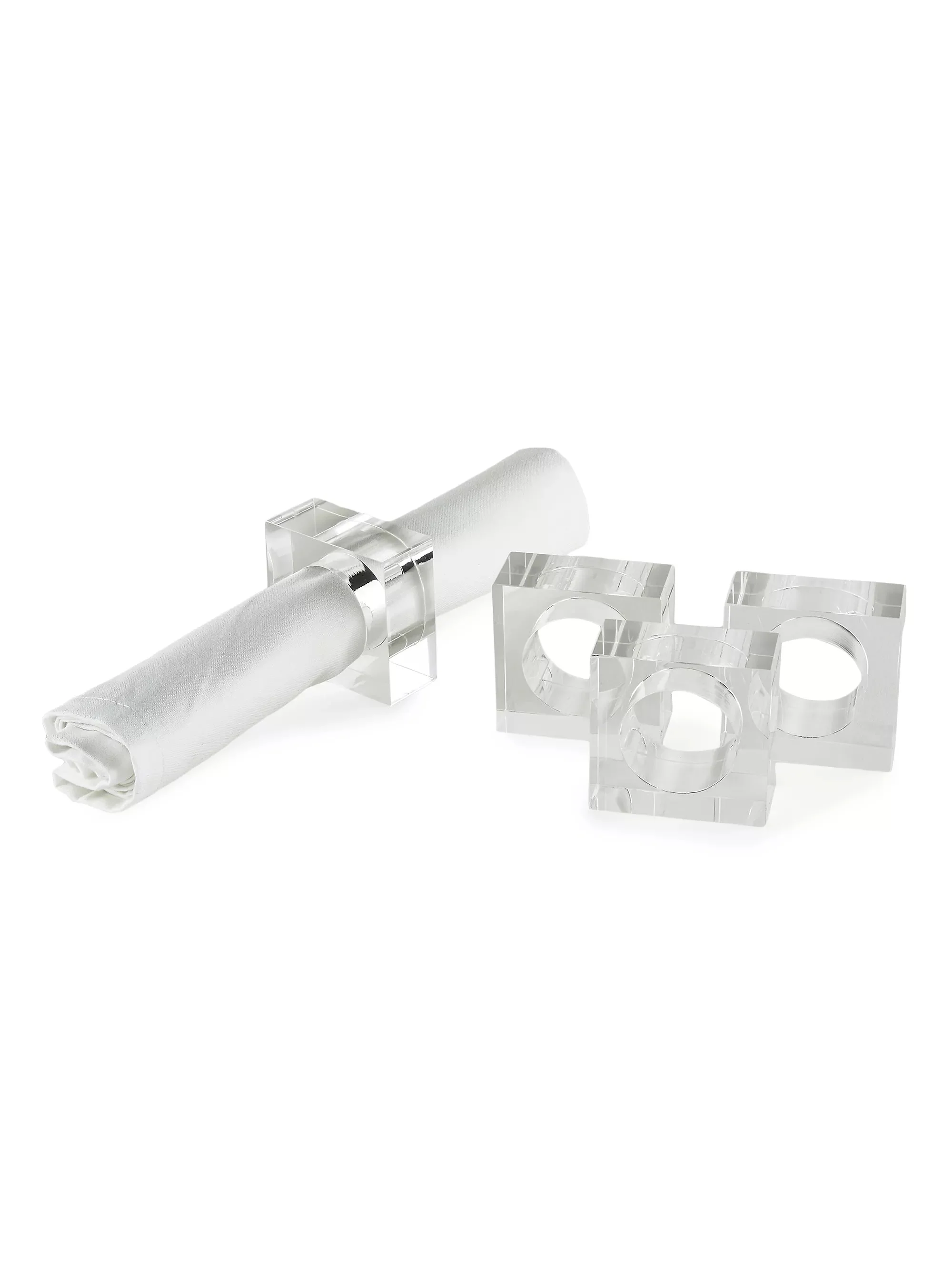 Tizo Designs Acrylic Napkin Ring Clear S/4