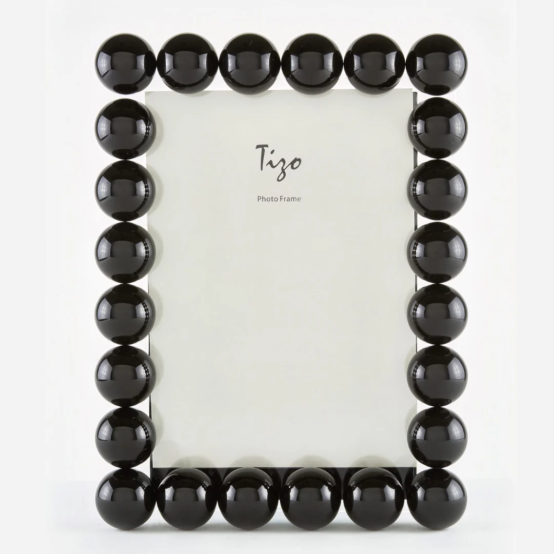 Tizo Designs Black Crystal Balls Glass Frame 5x7