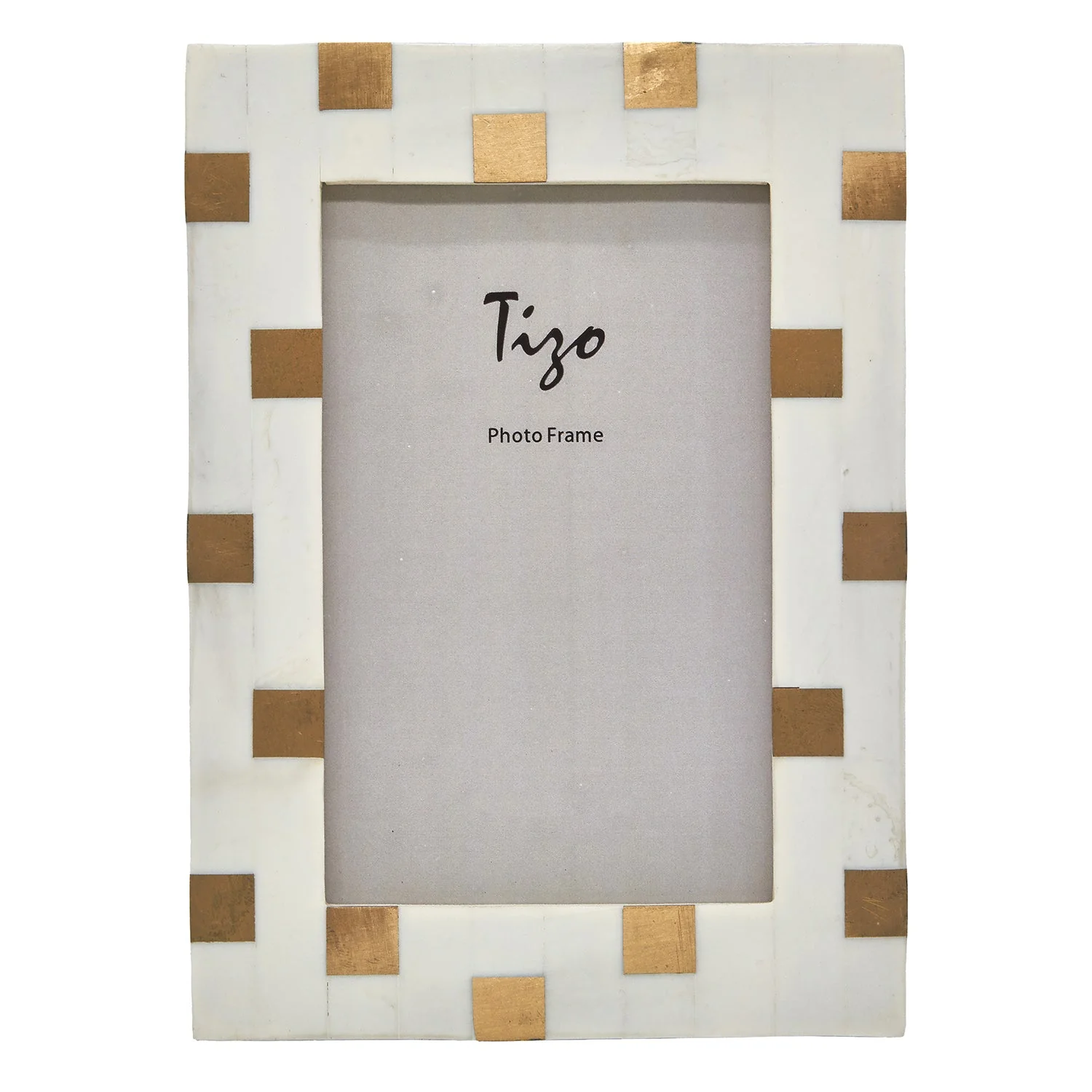 Tizo Designs Bone Resin/Brass Frame (White) 5x7