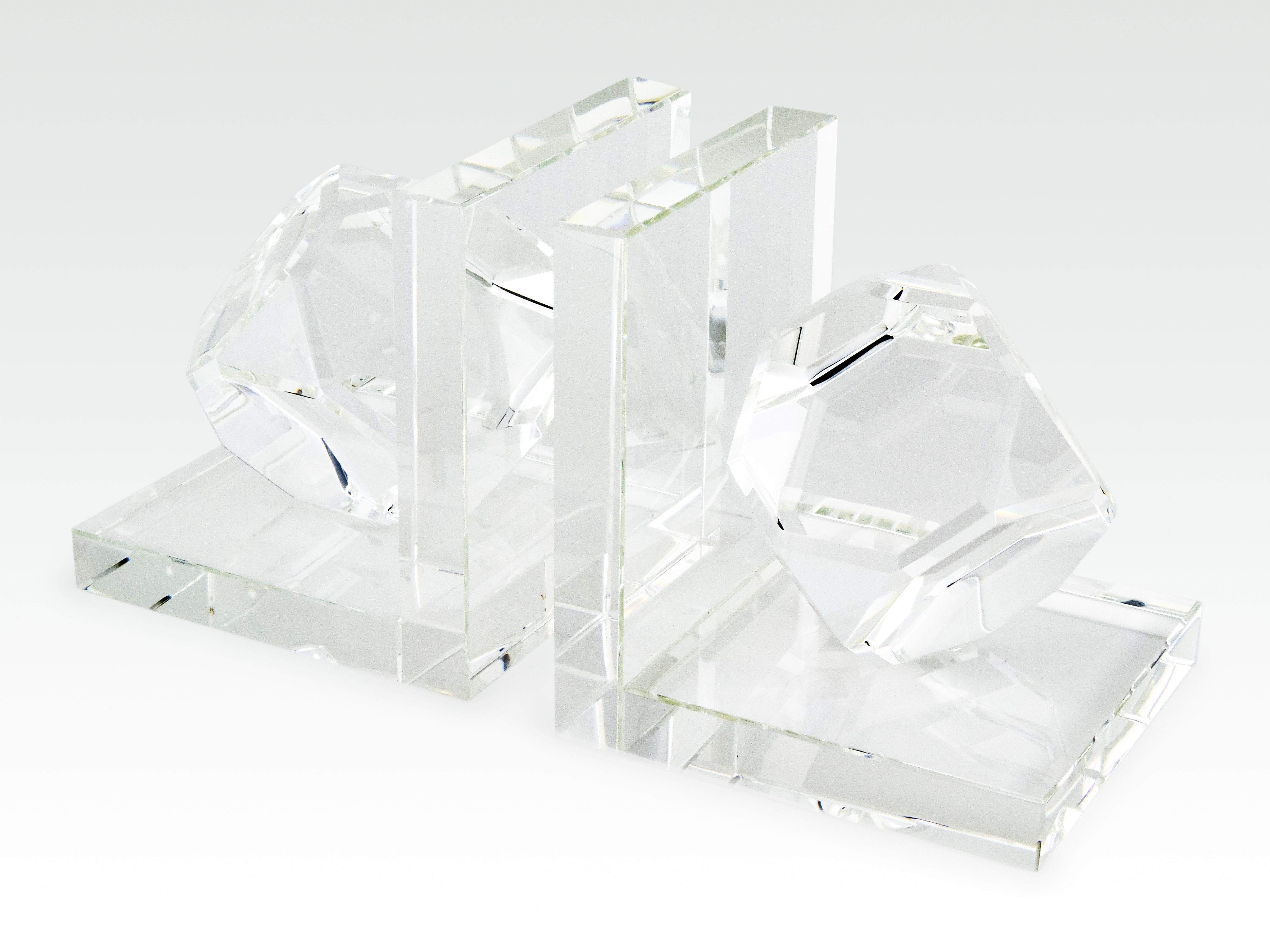Tizo Designs Crystal Glass Bookends