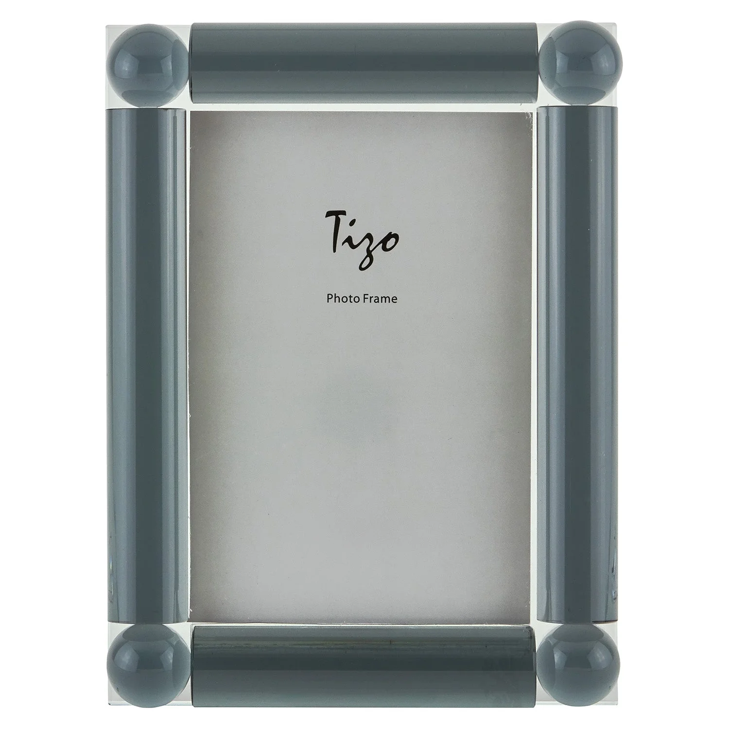 Tizo Designs Crystal Glass Corner Ball Picture Frame (Gray) 4x6
