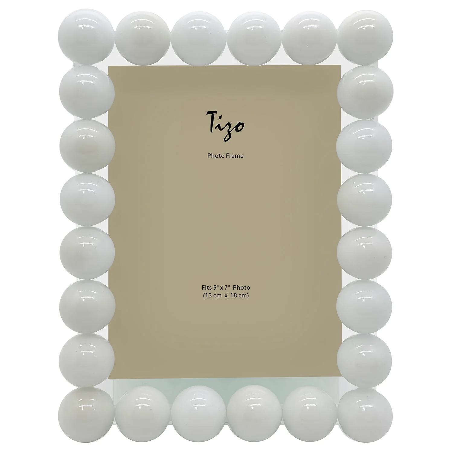 Tizo Designs Crystal White Glass Frame Single Bubbles 4x6