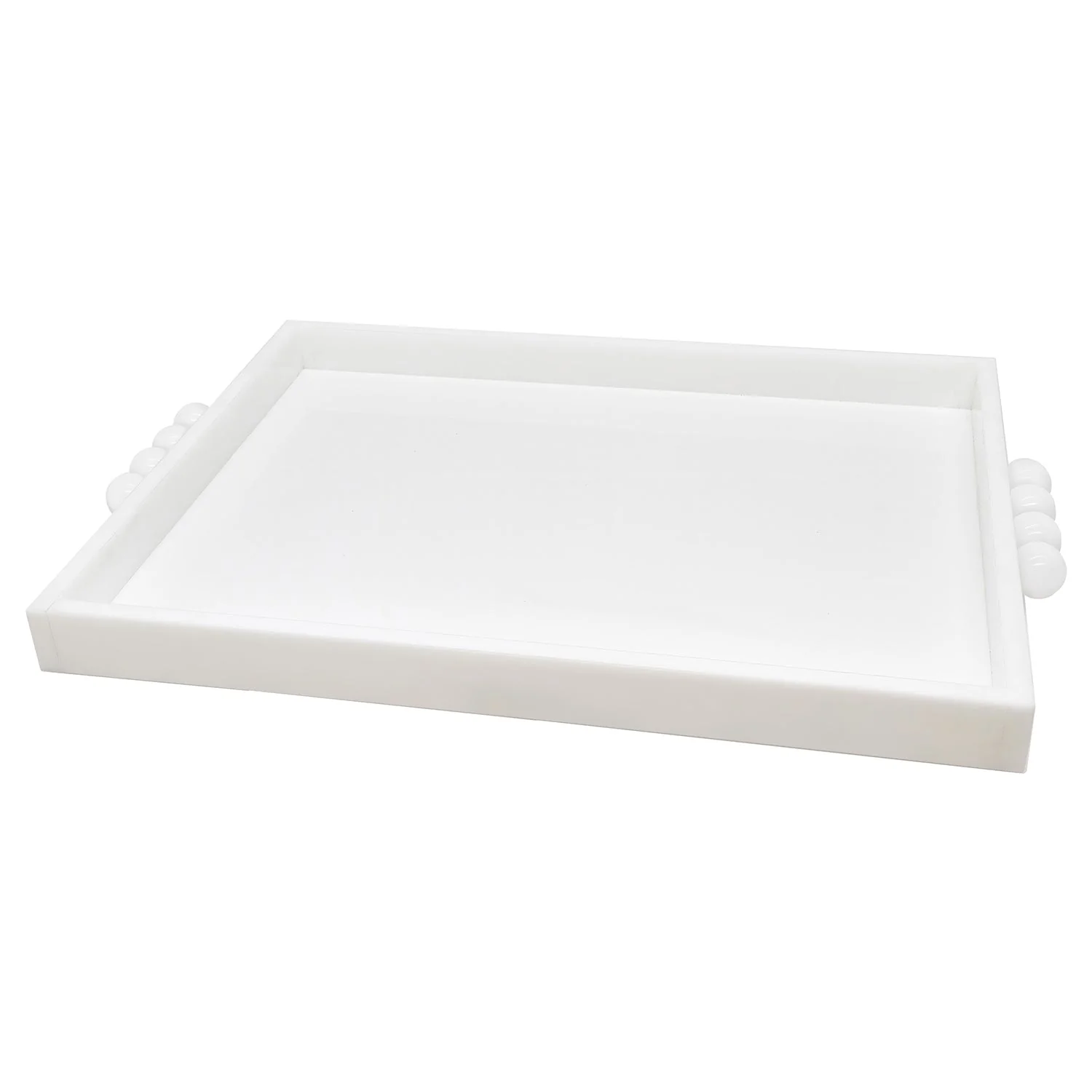 Tizo Designs Design Acrylic Tray with Bubble Handles White 12x16
