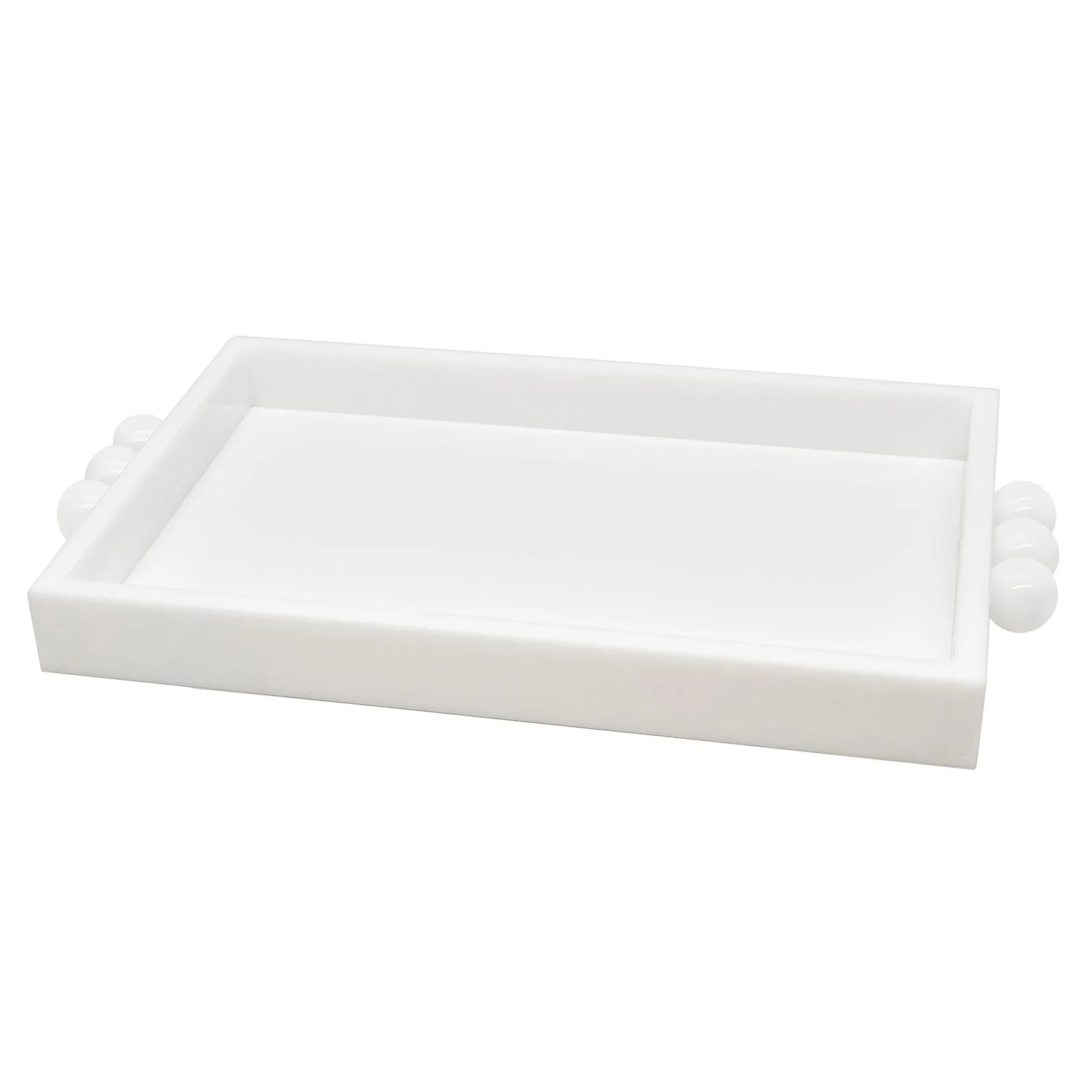 Tizo Designs Design Acrylic Tray with Bubble Handles White 12x8