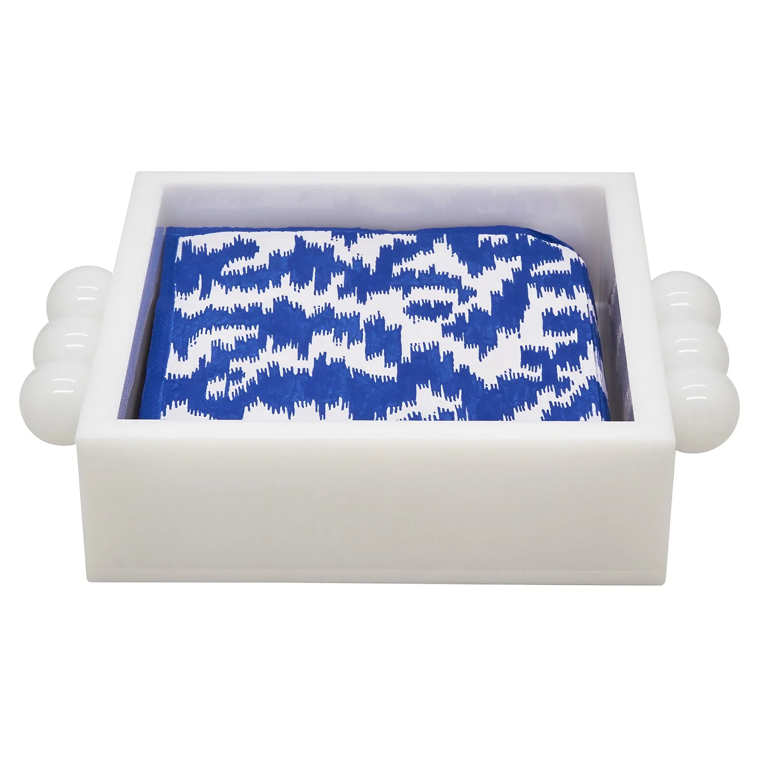 Tizo Designs Design Acrylic White Cocktail Napkin Holder w/Bubbles