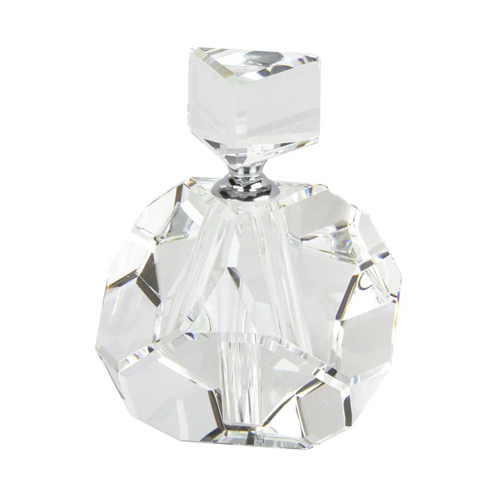 Tizo Designs Diamond Cut Crystal Glass Perfume Bottle