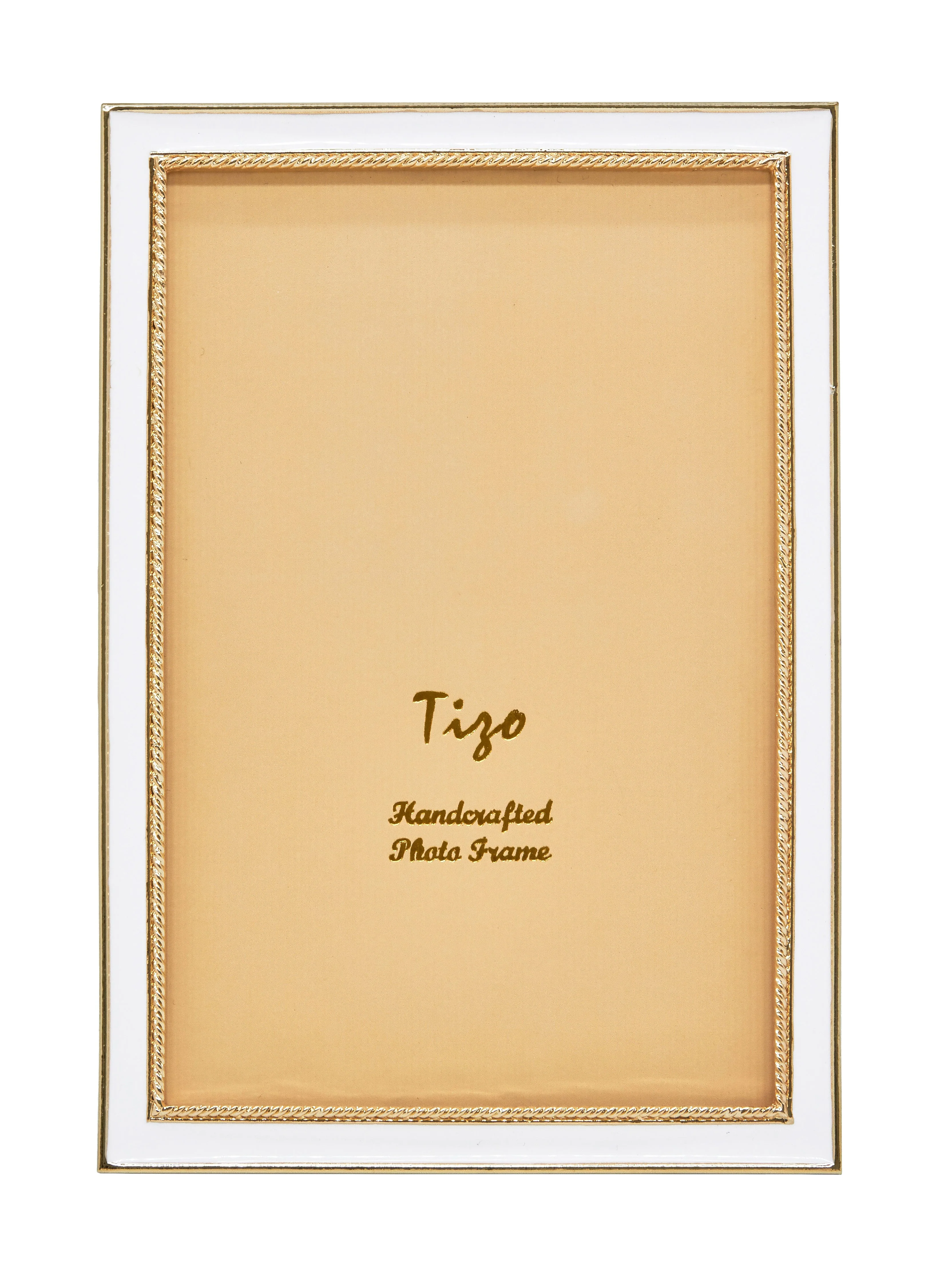 Tizo Designs Enameled Gold Picture Frame (White) 5x7