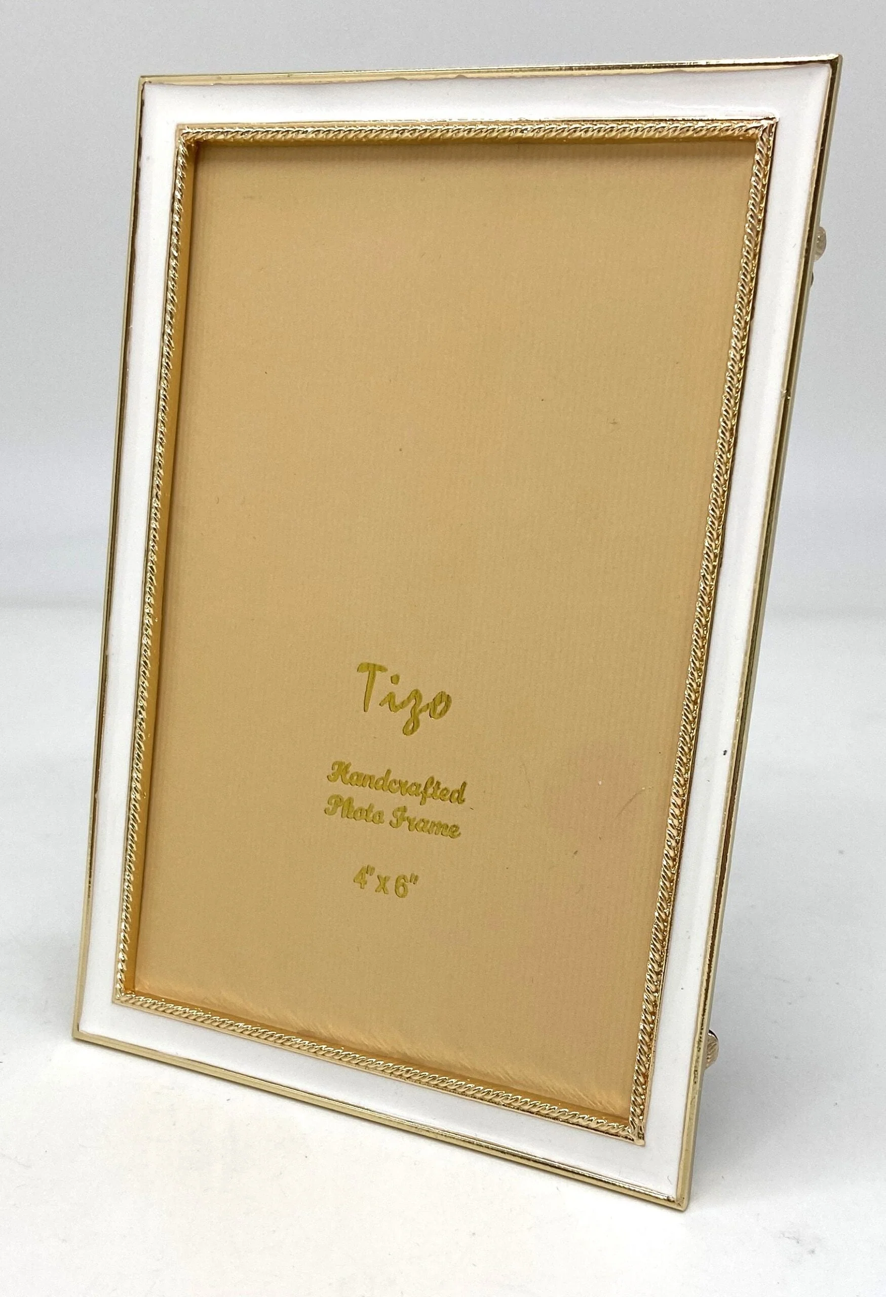 Tizo Designs Enameled Gold Picture Frame (White) 5x7 - Image 2