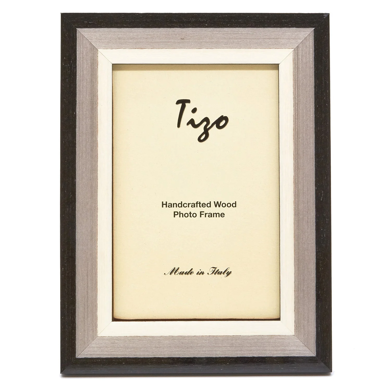 Tizo Designs Italian Wood Picture Frame (Black/Gray) 4x6
