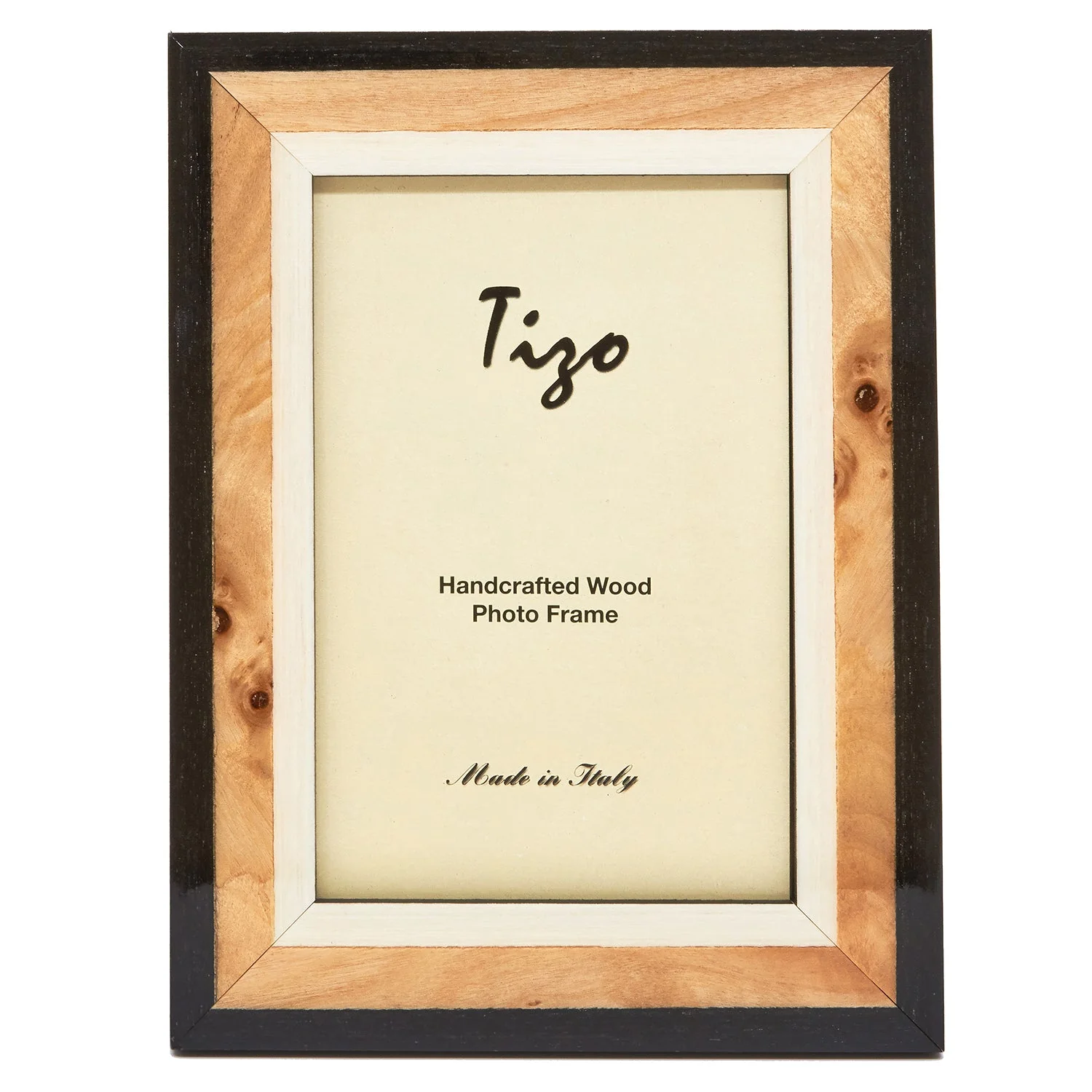 Tizo Designs Italian Wood Picture Frame (Black/Tan) 8x10