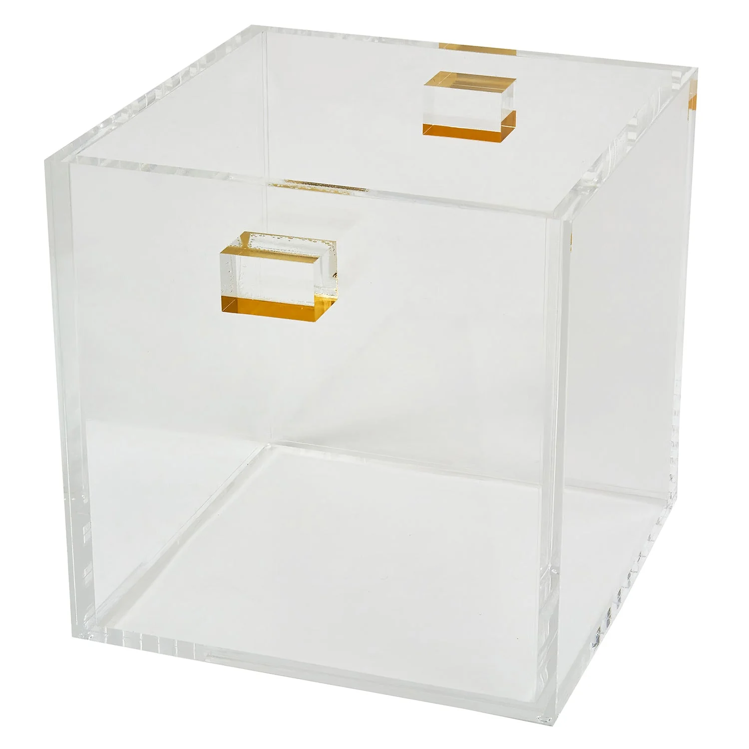 Tizo Designs Lucite Clear Wine Cooler with Gold Handles