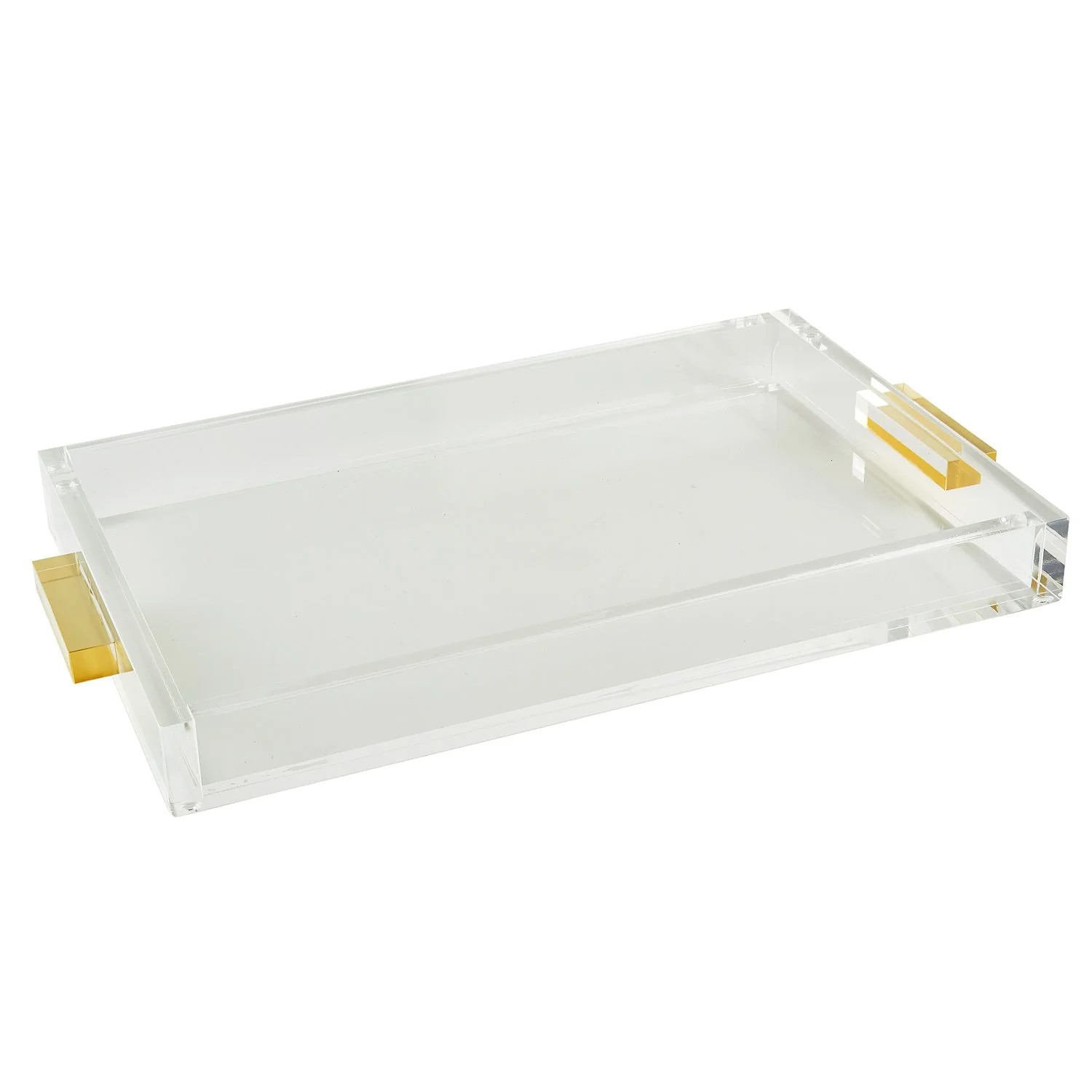 Tizo Designs Lucite Gold Handle Tray