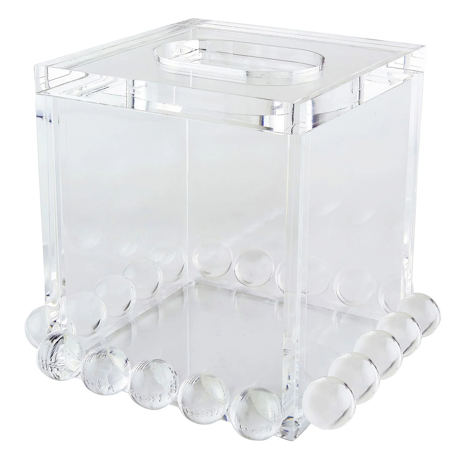 Tizo Designs Lucite Tissue Box with Lid Clear Bubble
