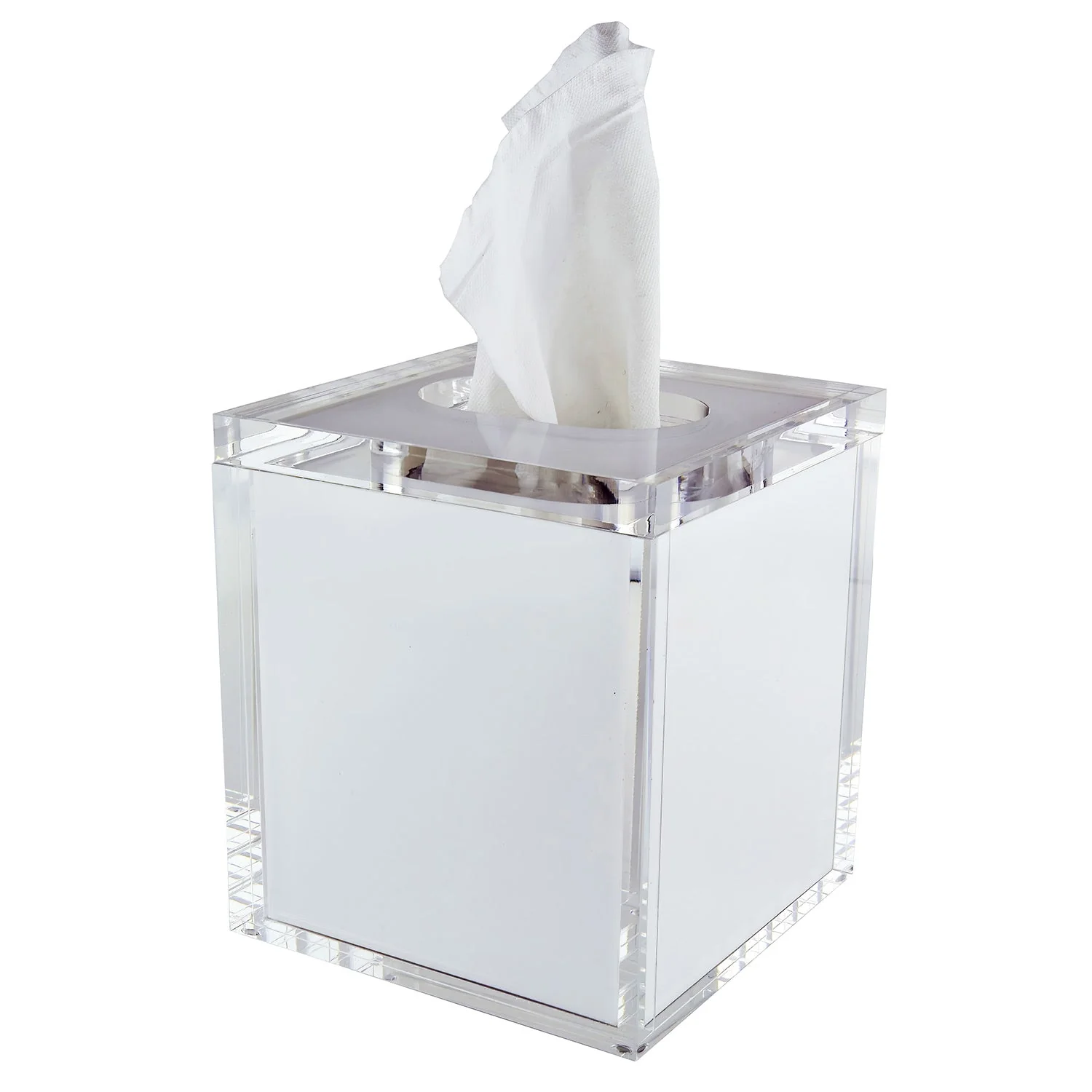 Tizo Designs Lucite Tissue Box with Lid Inner White