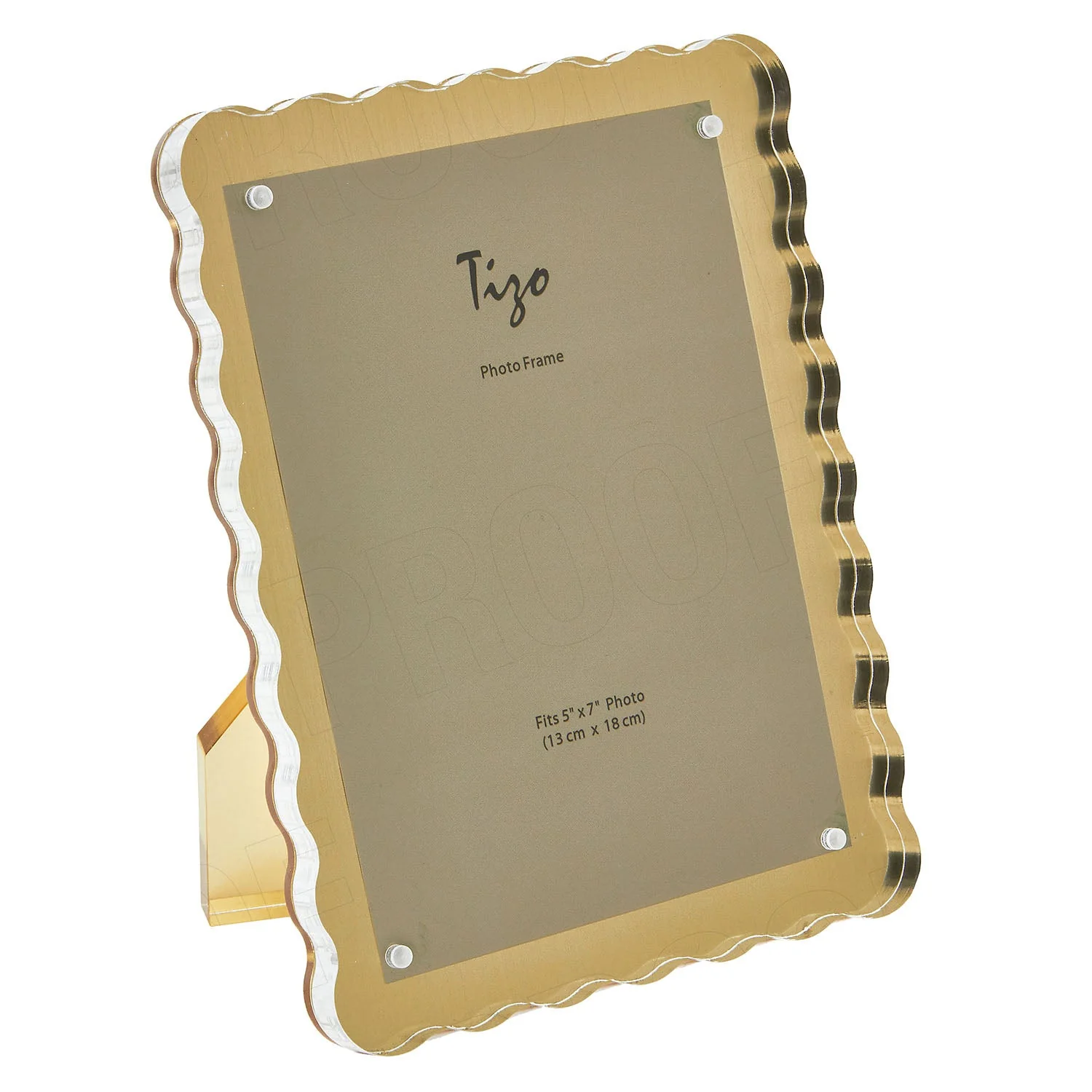Tizo Designs Lucite Wave Design Picture Frame (Gold) 5x7