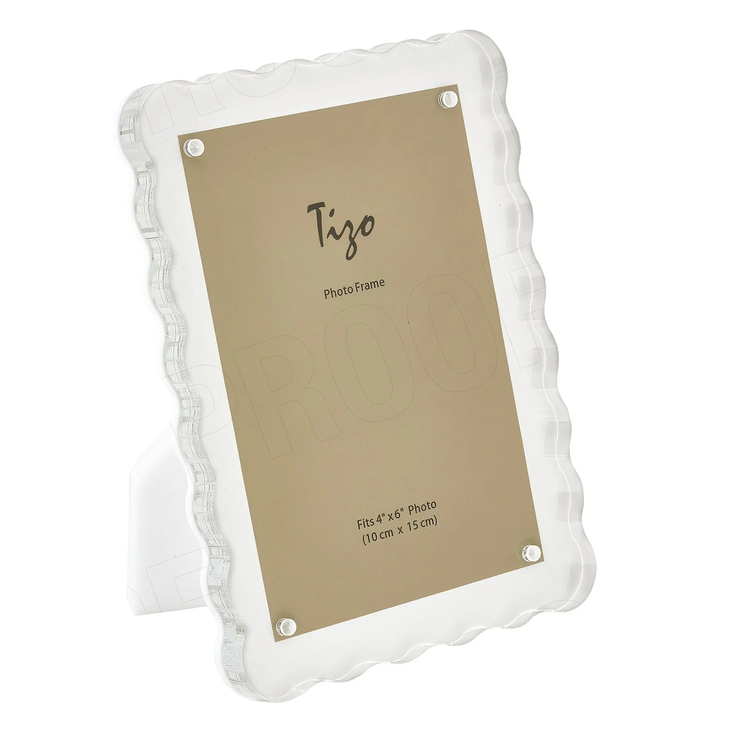 Tizo Designs Lucite Wave Design Picture Frame (White) 4x6