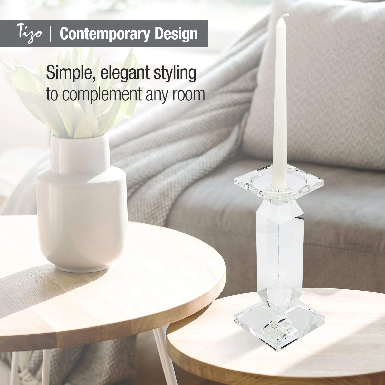 Tizo Designs Crystal Pillar Candle Holder Small - Image 6
