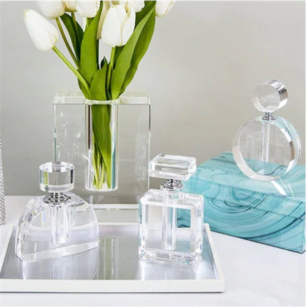 Tizo Designs Rectangle Crystal Glass Perfume Bottle - Image 3