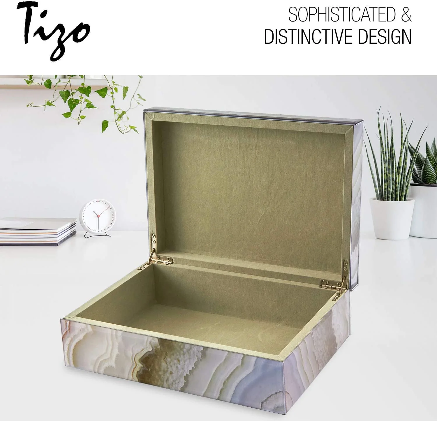 Tizo Glass Marbled Box Grey Brown Large - Image 3