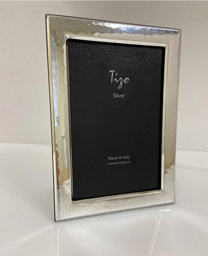 Tizo Iltalian Silverplate Hammered Photo Frame 4x6