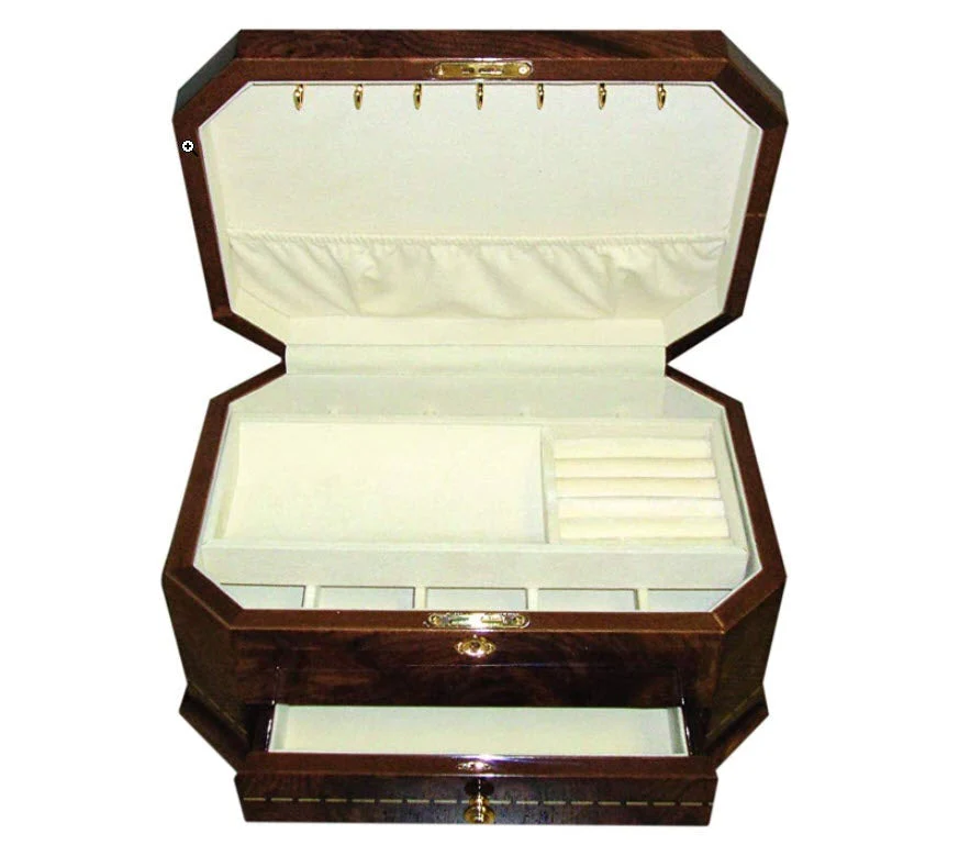 Tizo Italian Designed Octagonal Jewelry Box with Drawer - Image 3