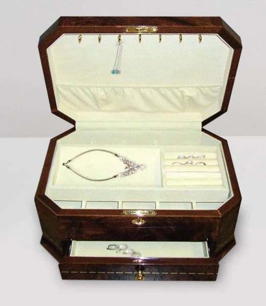 Tizo Italian Designed Octagonal Jewelry Box with Drawer - Image 4