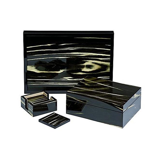 Tizo Italian Designed Black & Ivory Wood Box - Image 3