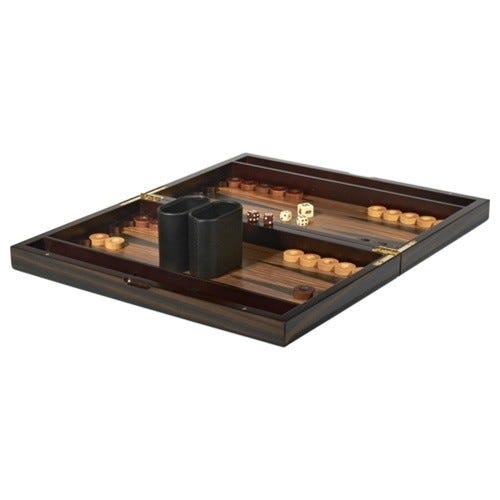 Tizo Italian Designed Wood Ebony Backgammon 15 Inch - Image 3