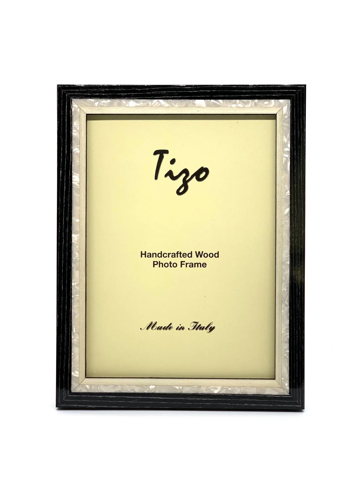 Tizo Italian Wood & Mother of Pearl Inlay Frame, Black 4x6