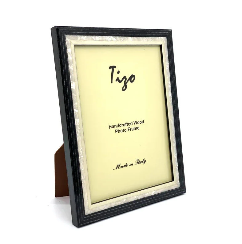 Tizo Italian Wood & Mother of Pearl Inlay Frame, Black 4x6 - Image 2