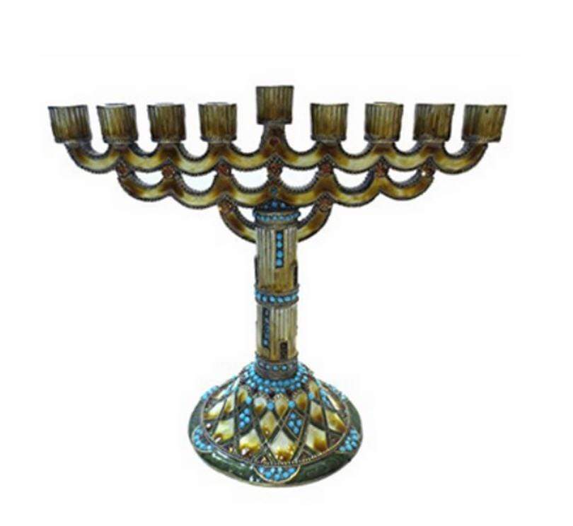 Tizo Jeweled & Enameled Menorah