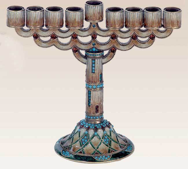 Tizo Jeweled & Enameled Menorah - Image 2