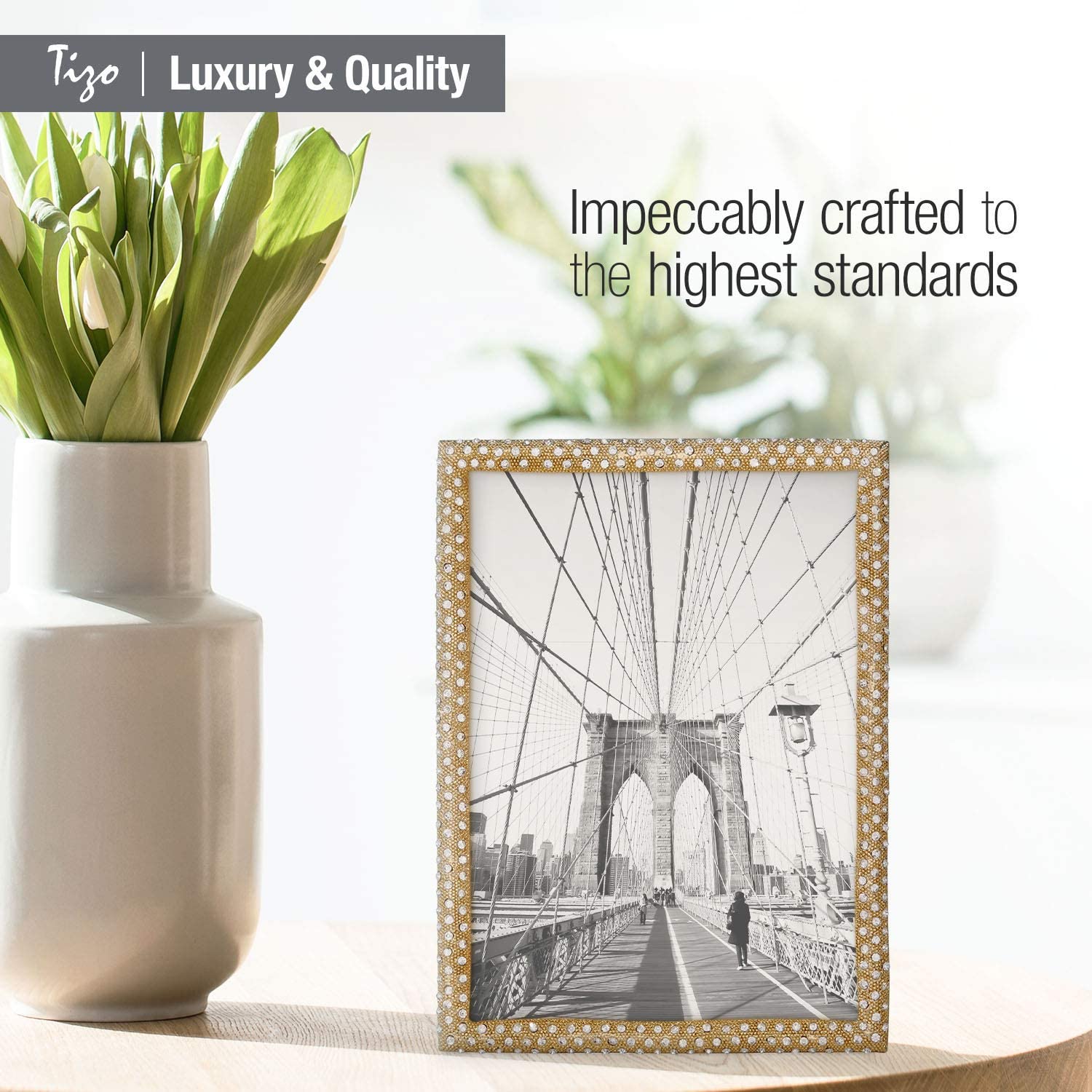 Tizo Galaxy Jeweled Frame Gold 5x7 - Image 2