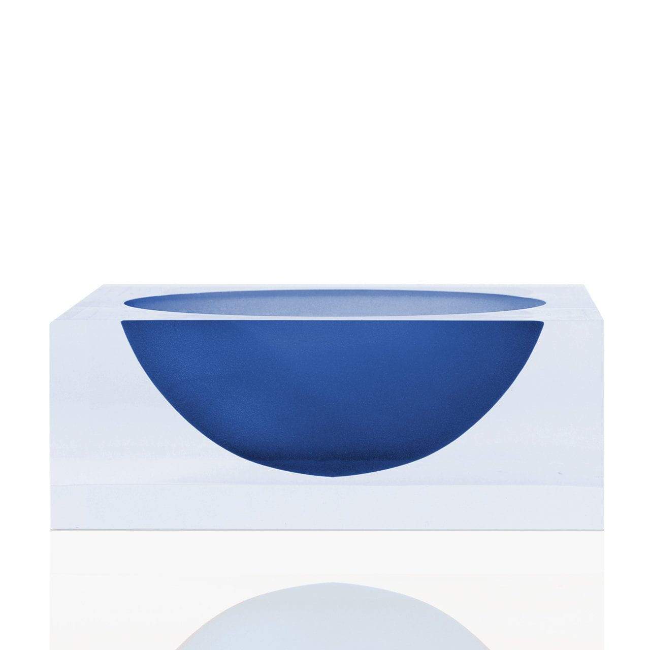 Tizo Lucite Block Design Bowl - Blue & Clear