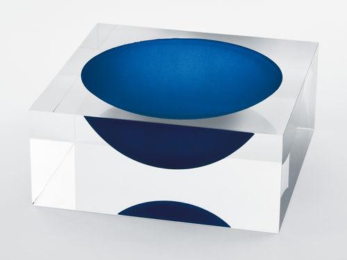 Tizo Lucite Block Design Bowl - Blue & Clear - Image 2