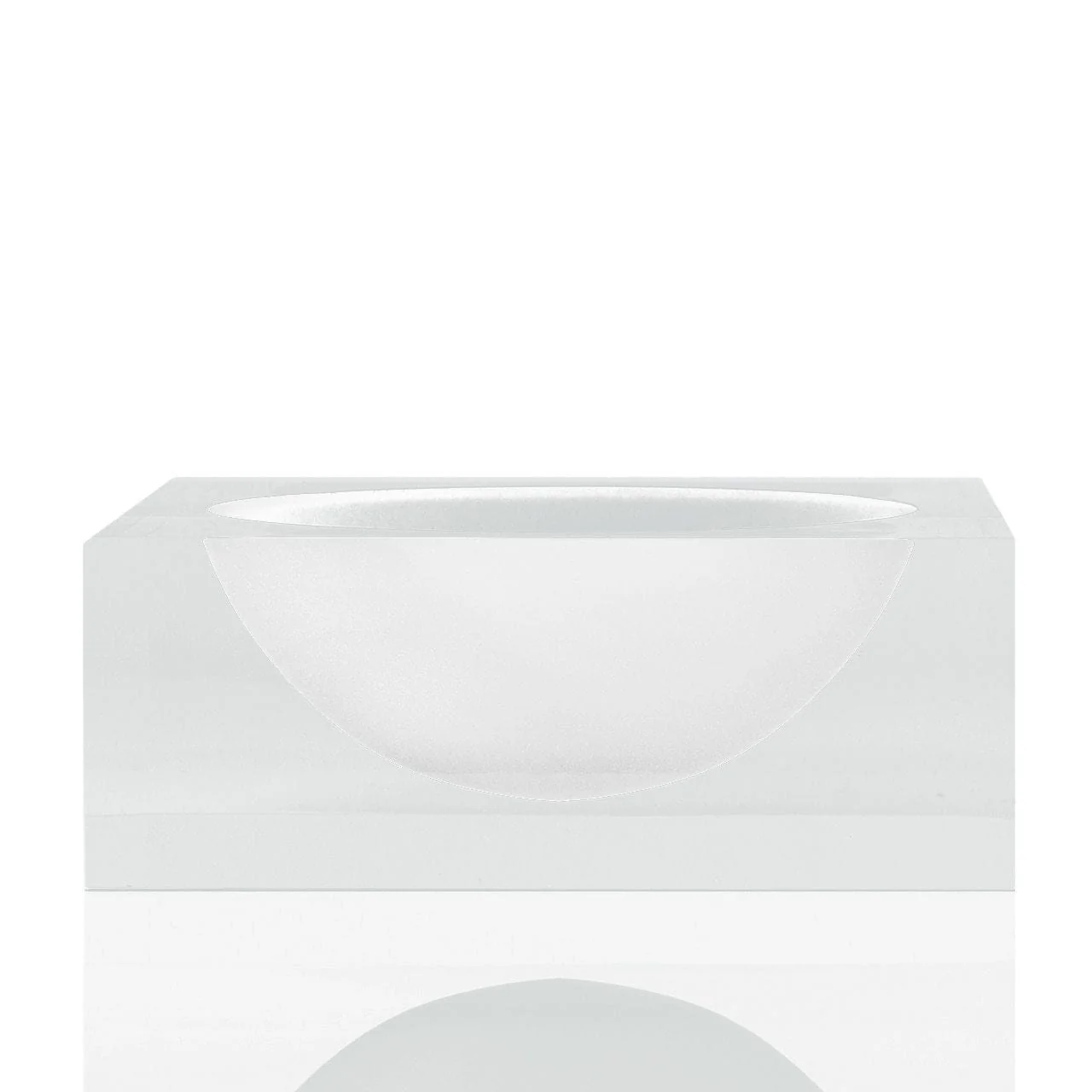 Tizo Lucite Block Design Bowl - Frost & Clear - Image 2