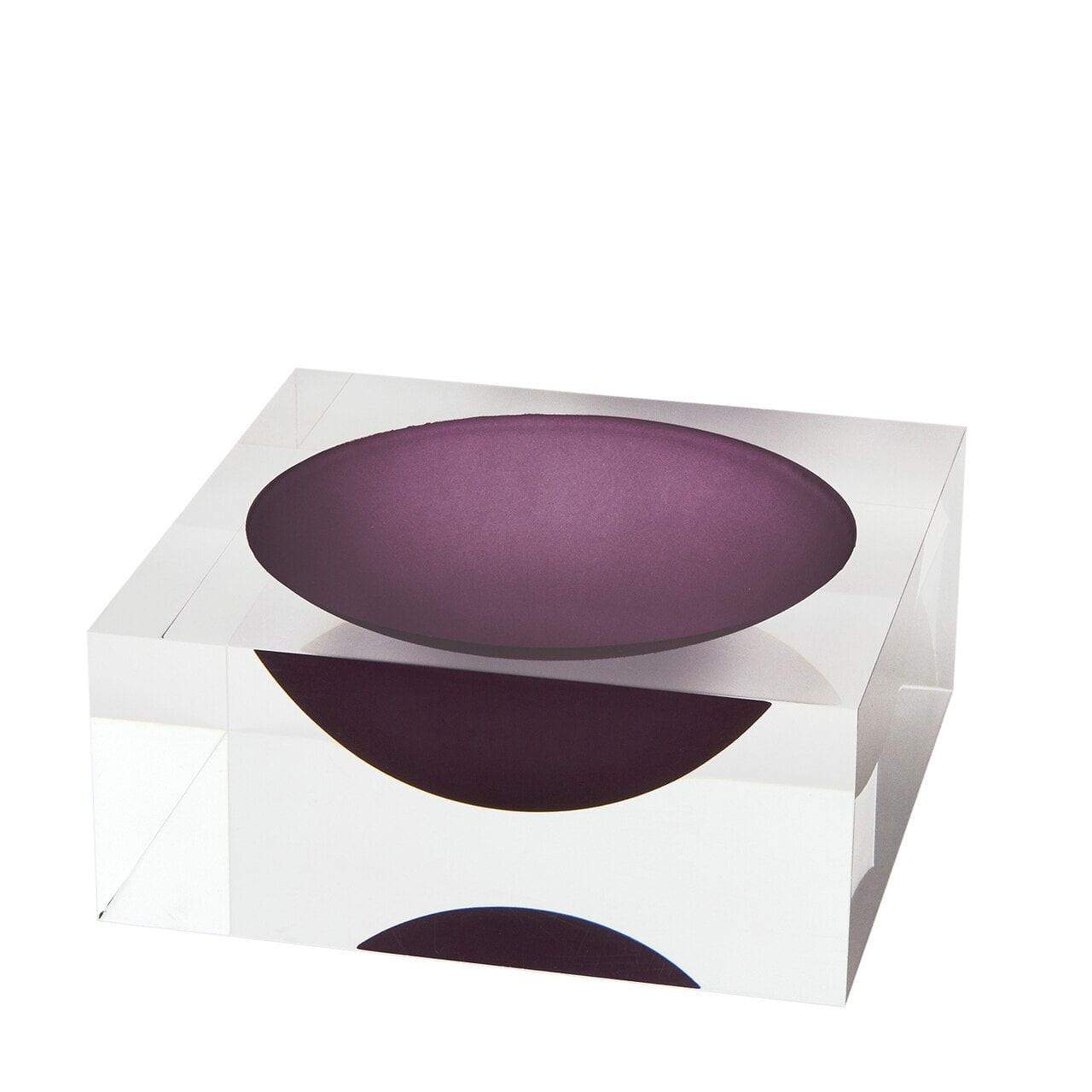 Tizo Lucite Block Design Bowl - Smoke & Clear