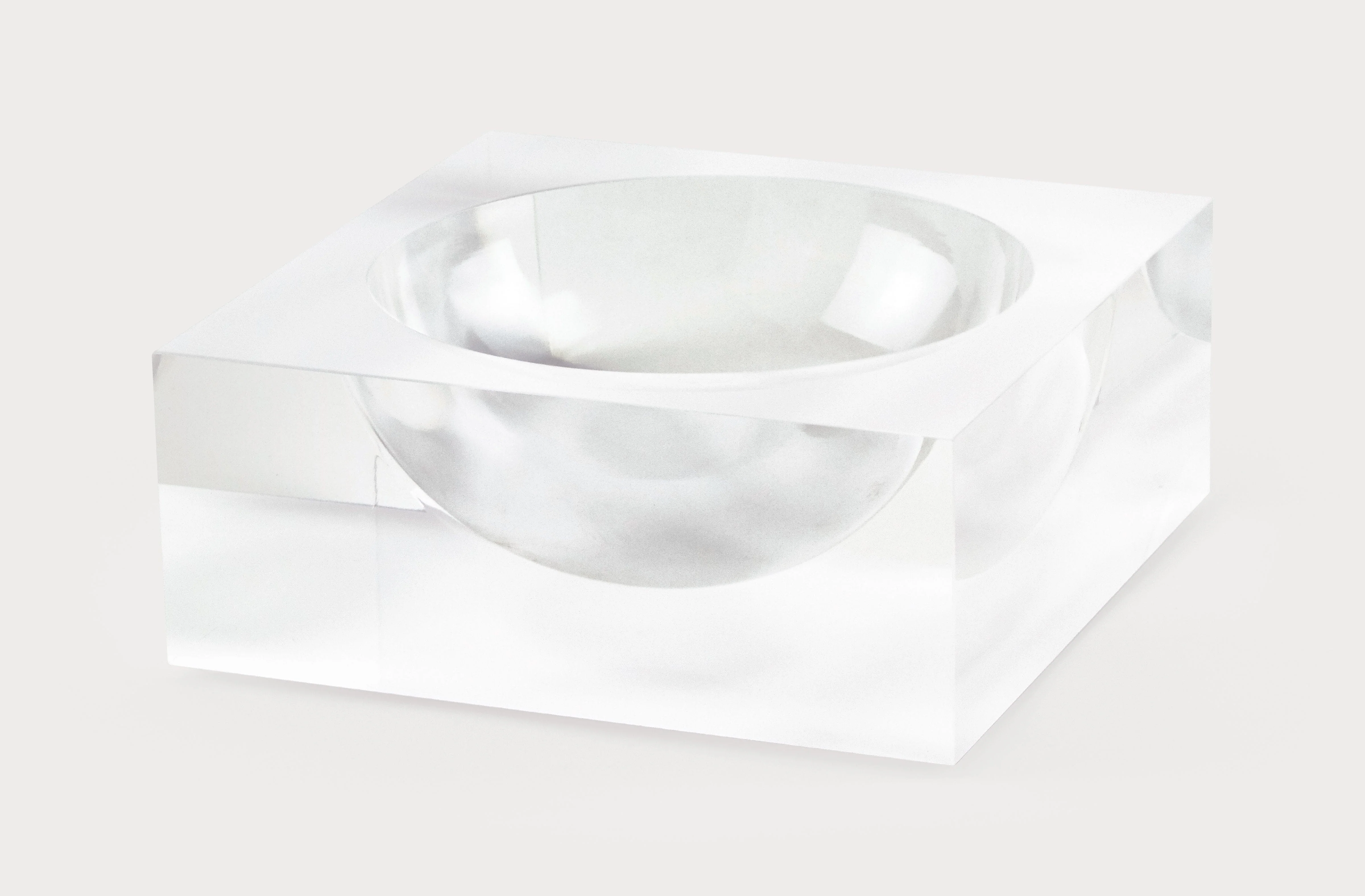 Tizo Lucite Block Small Bowl - White & Clear