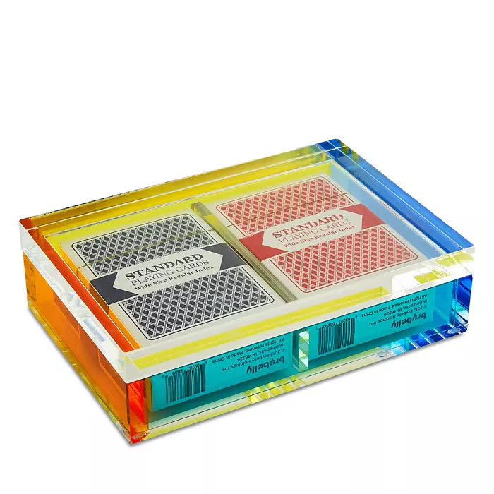 Tizo Lucite Card Box Set Multi Color