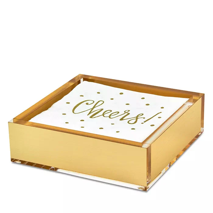 Tizo Lucite Cocktail Napkin Holder Gold