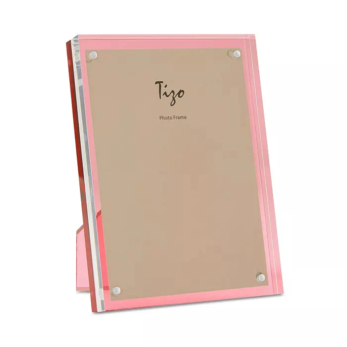 Tizo Lucite Frame with Colored Lucite Back - Pink 8x10