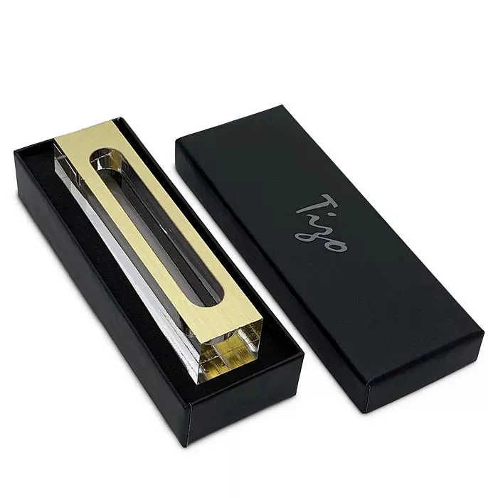 Tizo Lucite Gold Mezuzah - Image 3